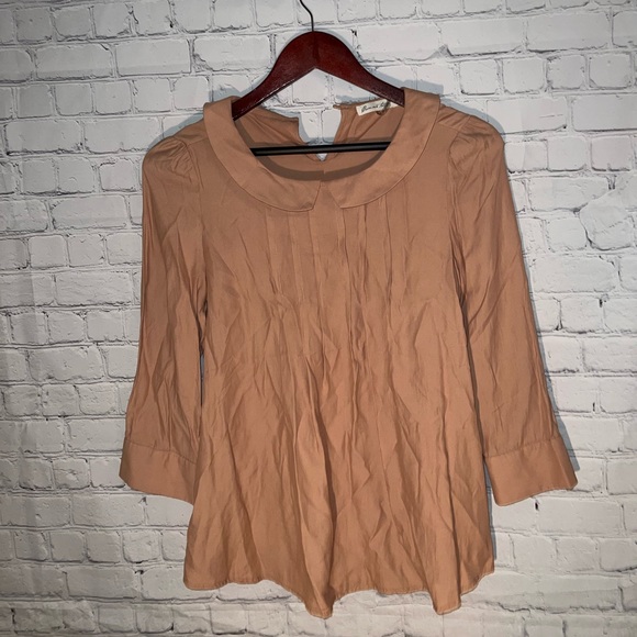 Gammeto Light Brown Long Sleeve top size S - Picture 2 of 10